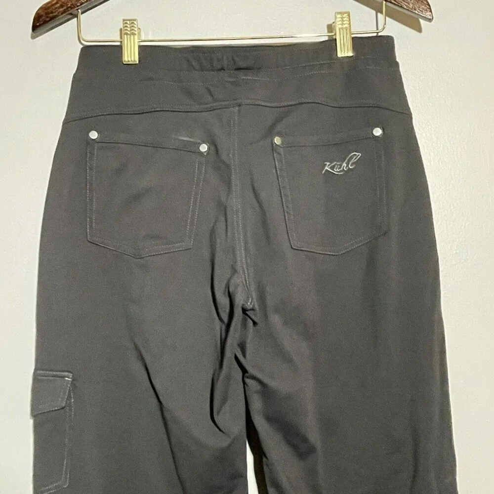 Kuhl Mova Cargo Pants Hiking Yoga Straight Women Size 6 Short Black Pocket Tie - Picture 4 of 12